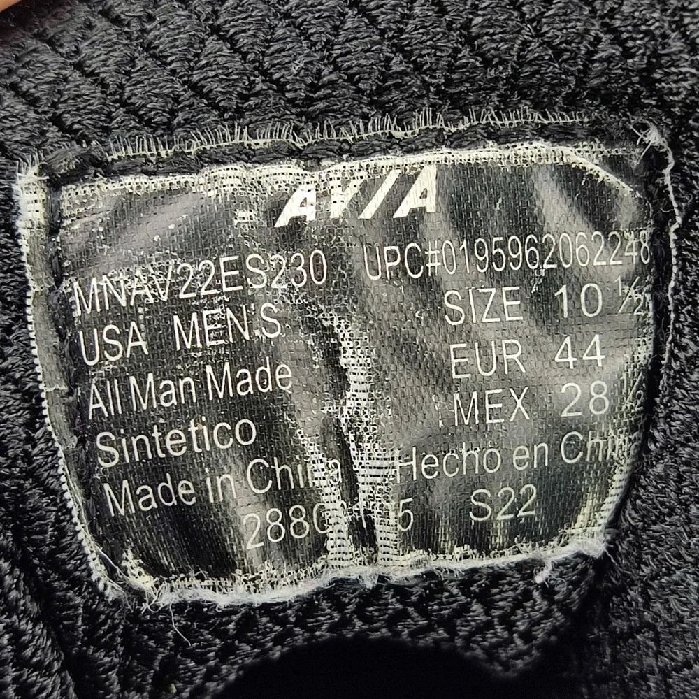 Avia‎ Sneakers Mens 10.5 Black O2-Air MNAV22ES230 Athletic Running Shoes